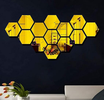 3D Acrylic Mirror Home Decor Set – 13 Pieces Wall Art